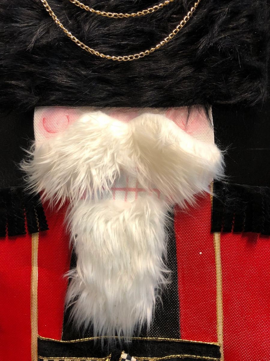 CHRISTMAS DOOR DECOR / Screen Wire Whimsical, Christmas Door Hanger, Nutcracker with Black Red and Gold Doornament Door Hanger
