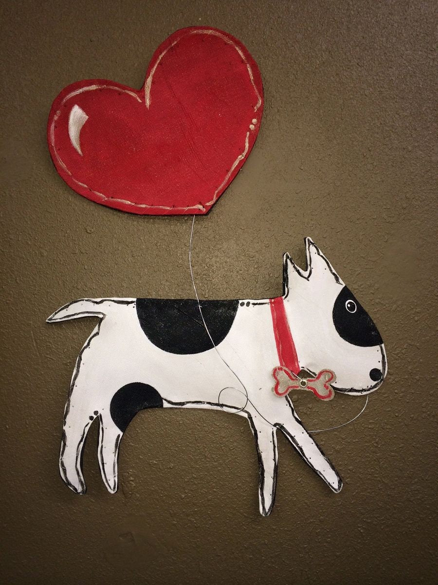 Dog Lover Gift Idea! / Valentine Day Dog with Heart Balloon...ANY DOG BREED!