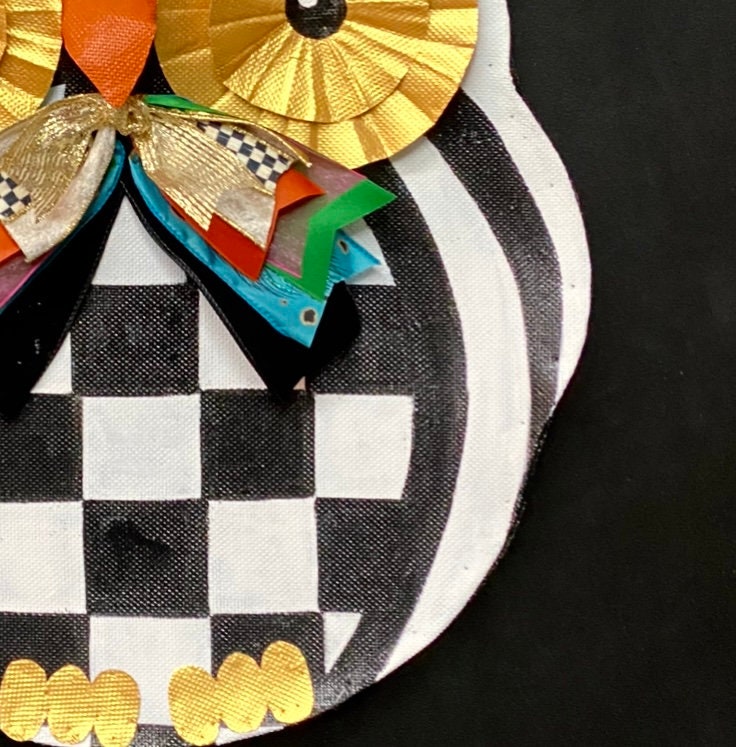 FALL DOOR DECOR / Screen Wire Owl Door Hanger Wreath, Fall Door Hanger Wreath, Door Hanger Wreath