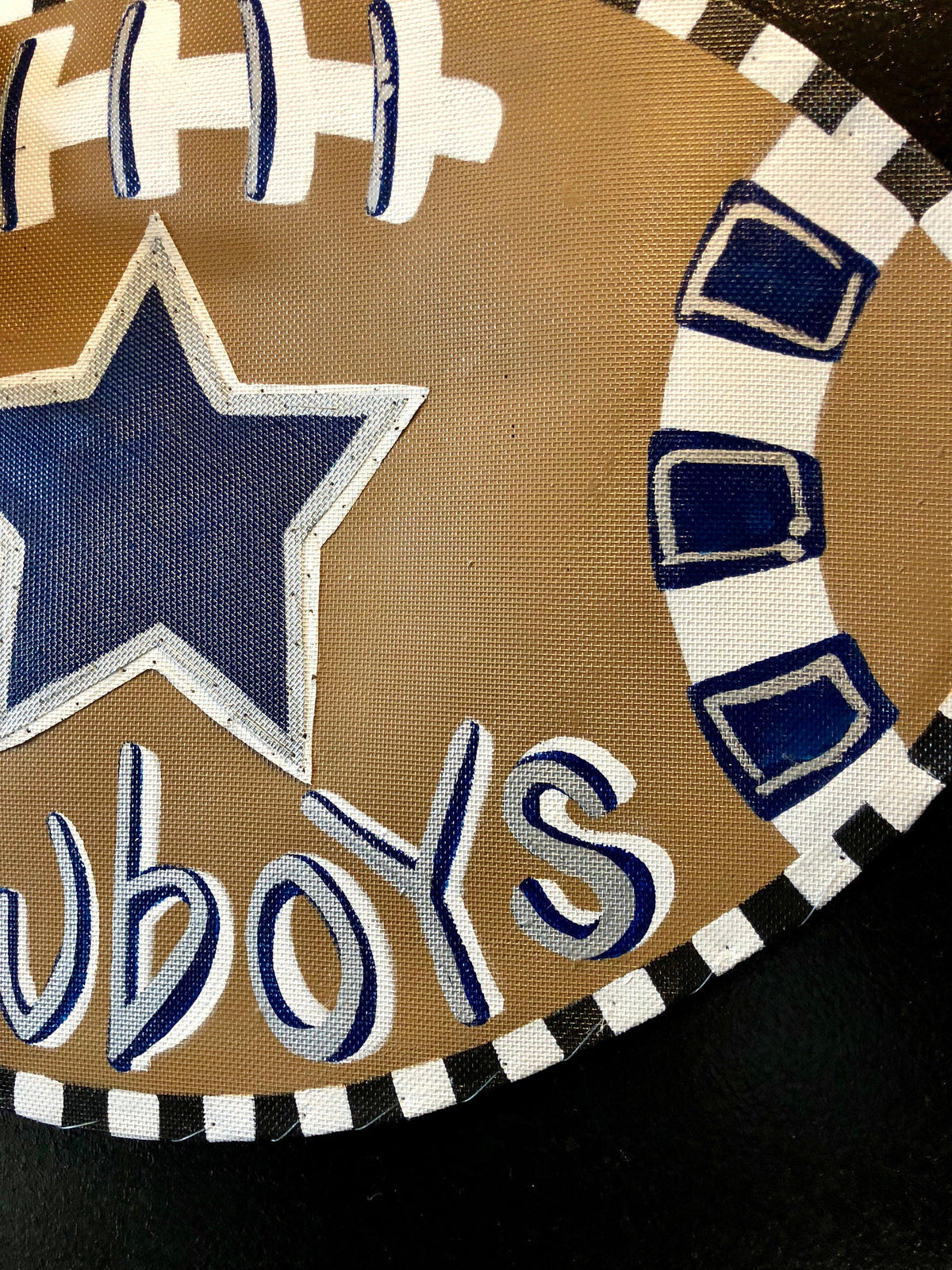 Dallas Cowboys Football Decor / Large Screen Wire Dallas Cowboys Football with Star and Matching Bow Door Hanger Wreath Decor