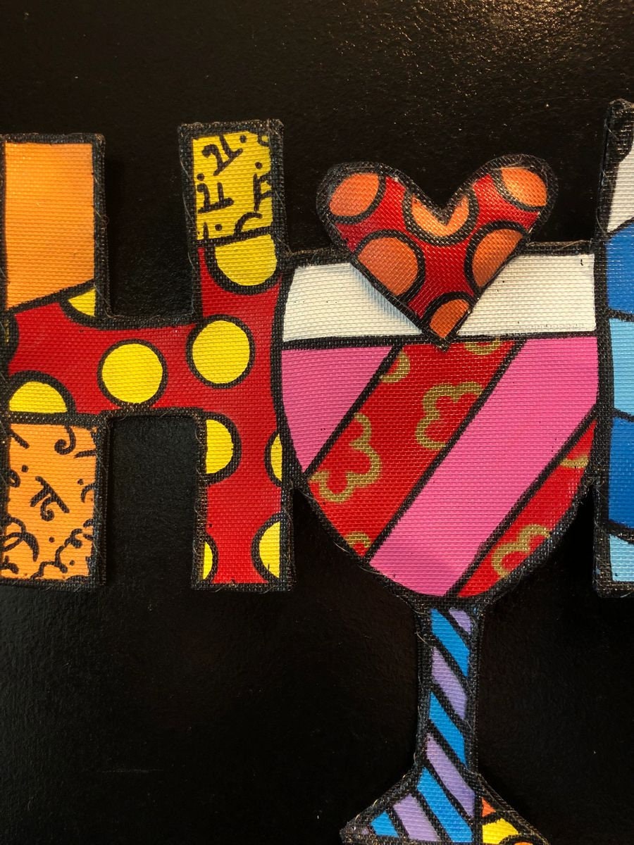 Spring Door HangerSPRING DOOR DECOR / Wine Lover Gift / Screen Wire Britto Art Inspired "Home" with Wine Glass Door Hanger Wreath