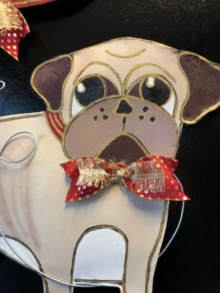 Dog Lover Gift Idea!  / Screen Wire Valentines ANY DOG BREED with Heart Balloon Doornament Door Hanger Wreath