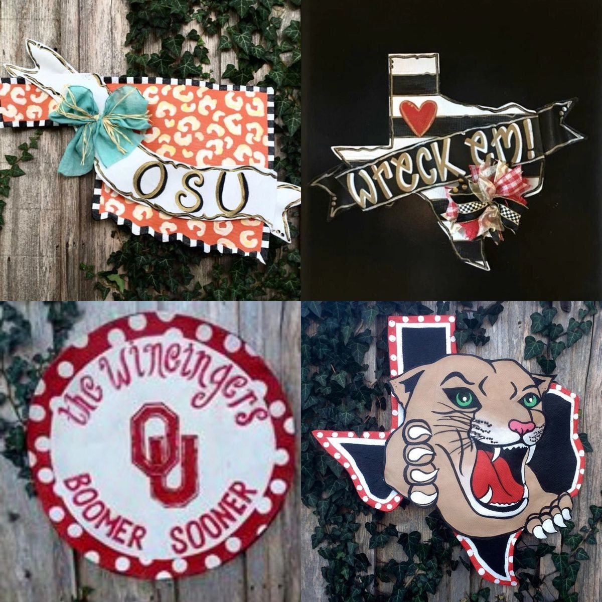 SPORTS DOOR DECOR / Any College or University Door Hanger or Yard Sign Custom made!!