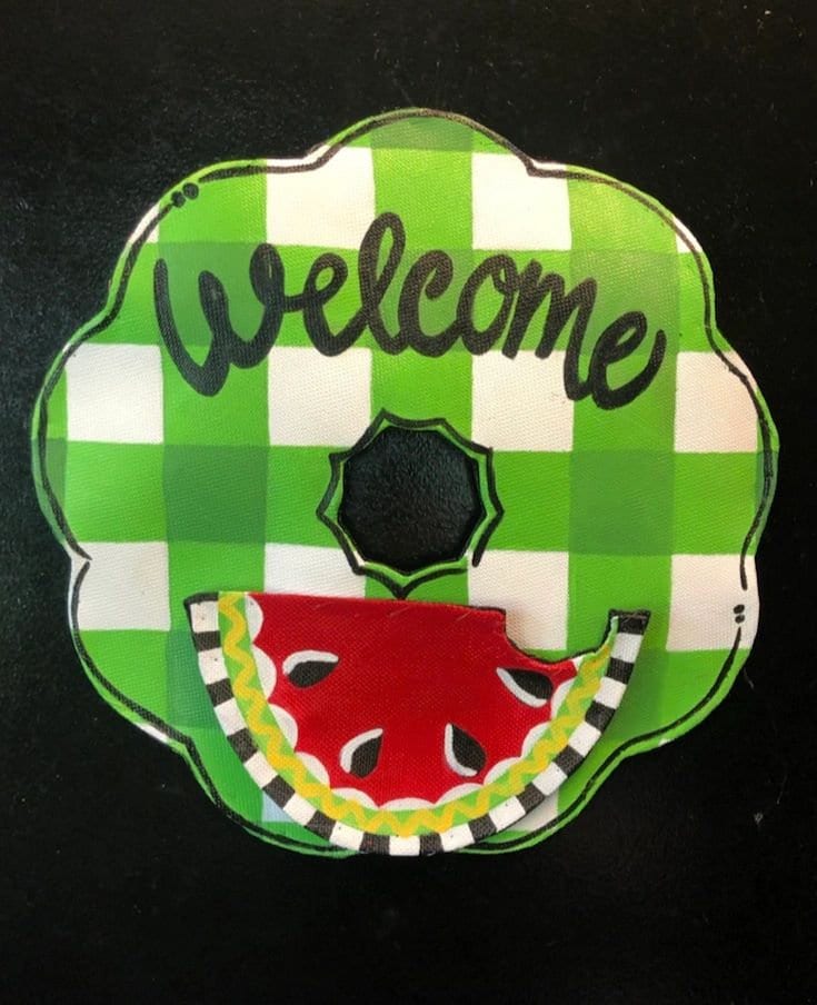 Screen Wire Gray Buffalo Check  Magnet "HOME" Door Hanger with Magnetic Attachment Options Wreath Decor