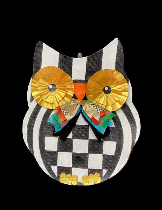 FALL DOOR DECOR / Screen Wire Owl Door Hanger Wreath, Fall Door Hanger Wreath, Door Hanger Wreath